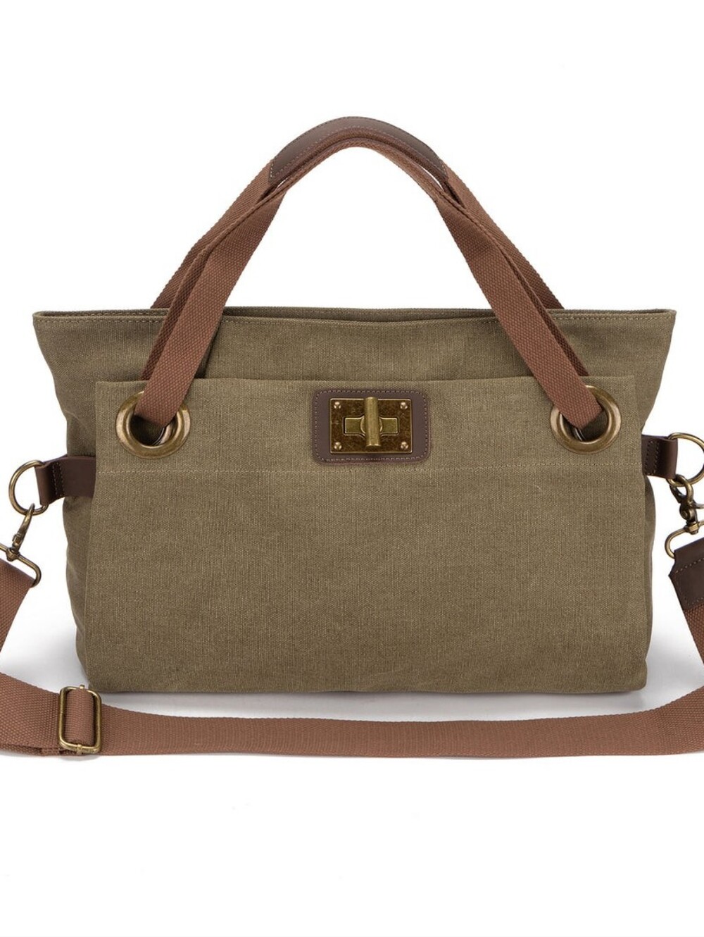 Zede Le-Pont-Des-Arts Medium Olive Satchel, Excellent Condition